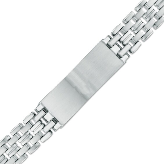 3/4 CT. T.w. Black Diamond and Carbon fiber ID Bracelet in Black Stainless Steel