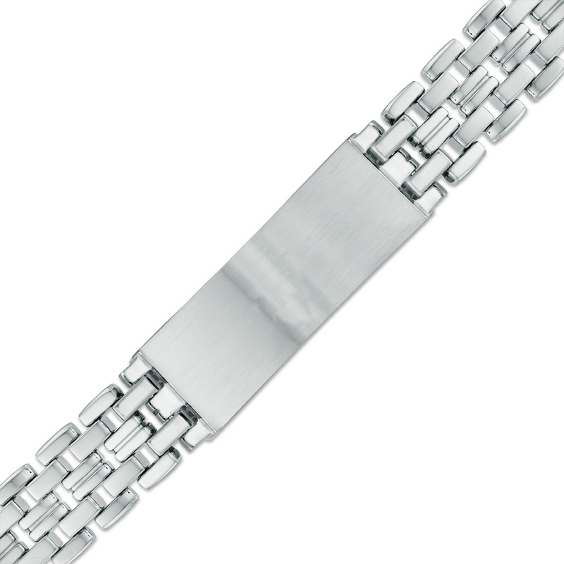 Main Image 2 of 3/4 CT. T.W. Black Diamond and Carbon fiber ID Bracelet in Black Stainless Steel
