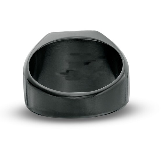 Diamond Accent Cross Ring in Black IP Stainless Steel - Size 10