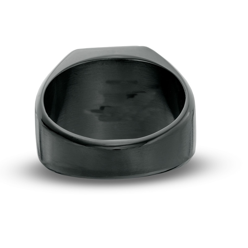 Main Image 3 of Diamond Accent Cross Ring in Black IP Stainless Steel  - Size 10