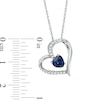 Thumbnail Image 1 of 6.0mm Heart-Shaped Lab-Created Blue and White Sapphire Heart Pendant in Sterling Silver
