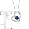 Thumbnail Image 1 of 6.0mm Heart-Shaped Lab-Created Blue and White Sapphire Heart Pendant in Sterling Silver