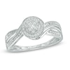 Thumbnail Image 1 of 1/4 CT. T.W. Diamond Cluster Split Shank Ring in 10K White Gold