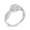 Thumbnail Image 2 of 1/4 CT. T.W. Diamond Cluster Split Shank Ring in 10K White Gold