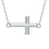 Thumbnail Image 1 of Sideways Cross Necklace in Sterling Silver