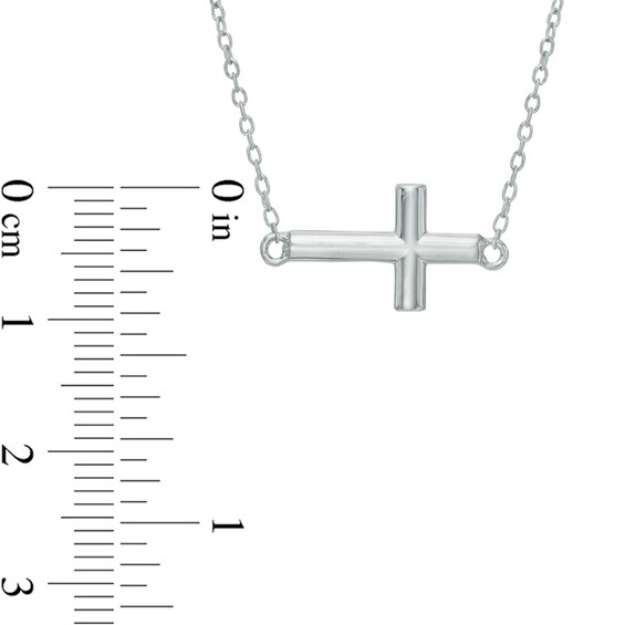 Sideways Cross Necklace in Sterling Silver