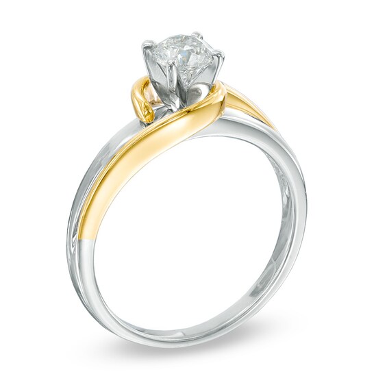 1/2 CT. Diamond Solitaire Engagement Ring in 14K Two-Tone Gold