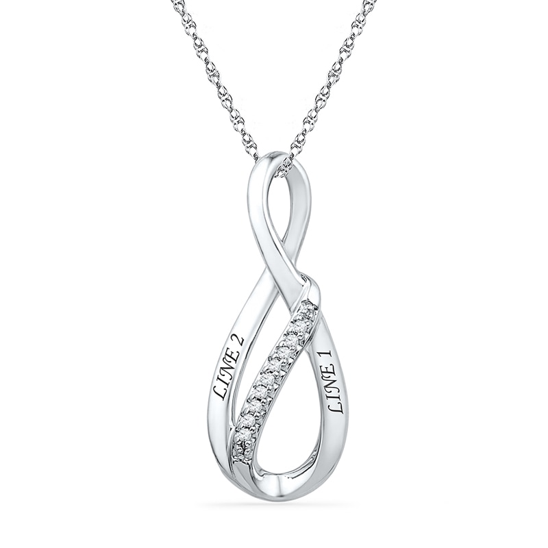 Diamond Accent Infinity Pendant in Sterling Silver (2 Names) Zales