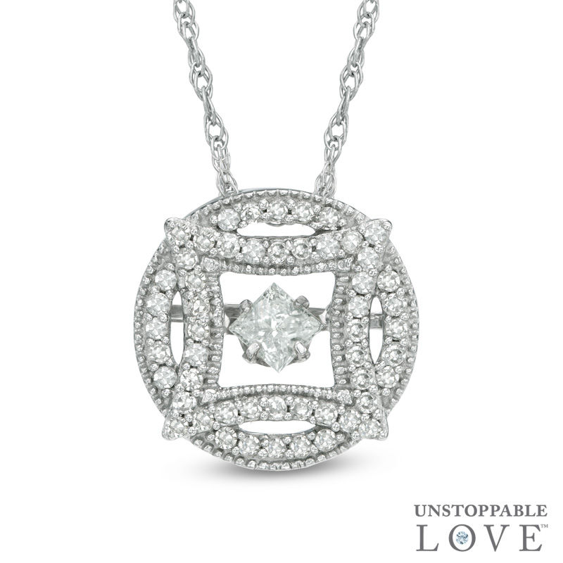 1/4 CT. T.W. Princess-Cut Diamond Pendant in 10K White Gold