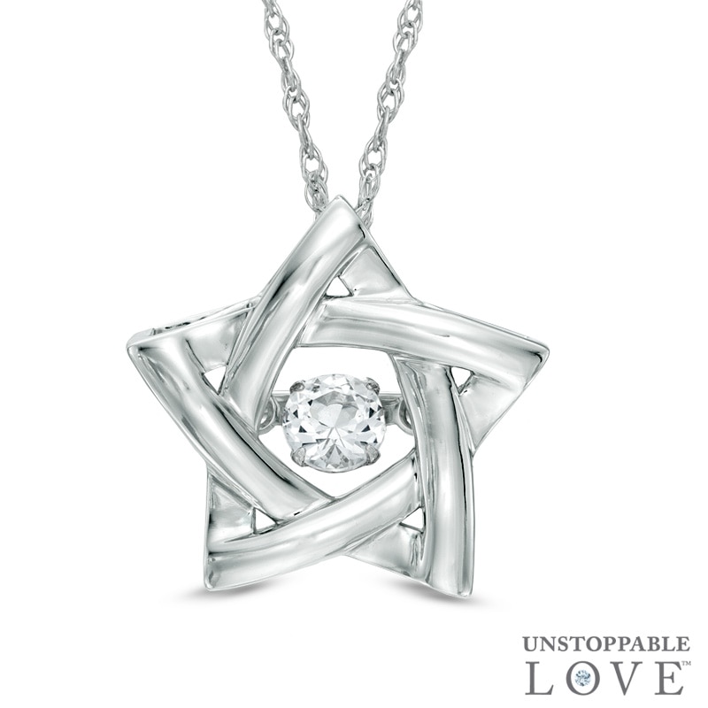 Main Image 1 of 1/8 CT. Diamond Star Pendant in 10K White Gold