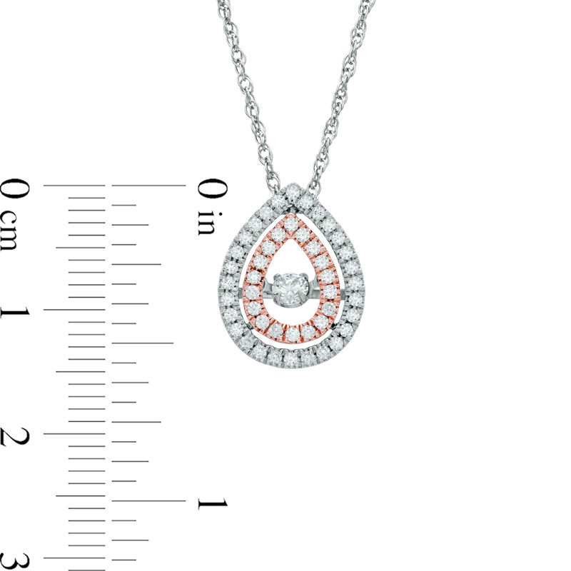 Main Image 2 of 3/8 CT. T.W. Diamond Teardrop Pendant in 10K Two-Tone Gold