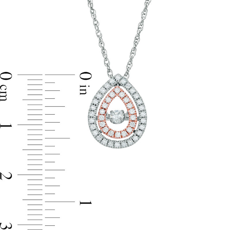 3/8 CT. T.W. Diamond Teardrop Pendant in 10K Two-Tone Gold