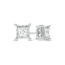 Princess Cut Diamond Earrings, Princess Cut Stud Earrings, 4 Carat –