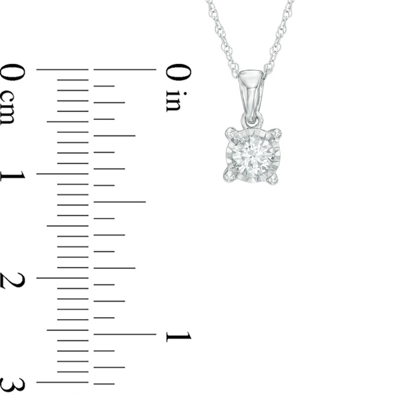 Main Image 2 of 1/4 CT. Diamond Solitaire Pendant in 10K White Gold