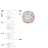 Thumbnail Image 1 of 1 CT. T.W. Diamond Cluster Frame Stud Earrings in 10K Rose Gold