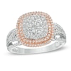 Thumbnail Image 0 of 1 CT. T.W. Diamond Cluster Frame Ring in 10K Two-Tone Gold