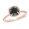Thumbnail Image 0 of 2 CT. T.W. Enhanced Black and White Diamond Frame Engagement Ring in 10K Rose Gold