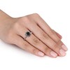 Thumbnail Image 2 of 2 CT. T.W. Enhanced Black and White Diamond Frame Engagement Ring in 10K Rose Gold