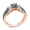 Thumbnail Image 2 of 1 CT. T.W. Enhanced Black and White Diamond Collar Engagement Ring in 10K Rose Gold