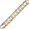 Thumbnail Image 1 of "X" Bracelet in 10K Tri-Tone Gold - 7.25"