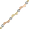 Thumbnail Image 1 of Wave Bracelet in 10K Tri-Tone Gold - 7.5"