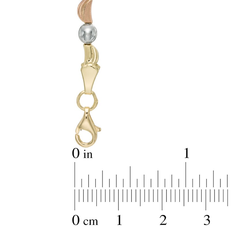 Main Image 2 of Wave Bracelet in 10K Tri-Tone Gold - 7.5"