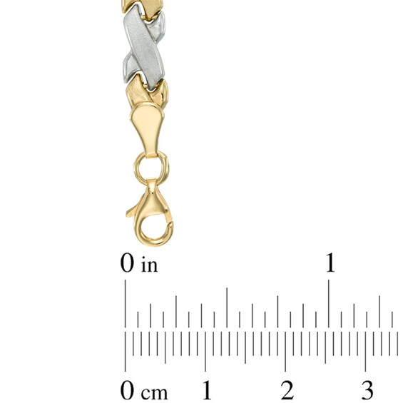 "X" Bracelet in 10K Tri-Tone Gold - 7.25"
