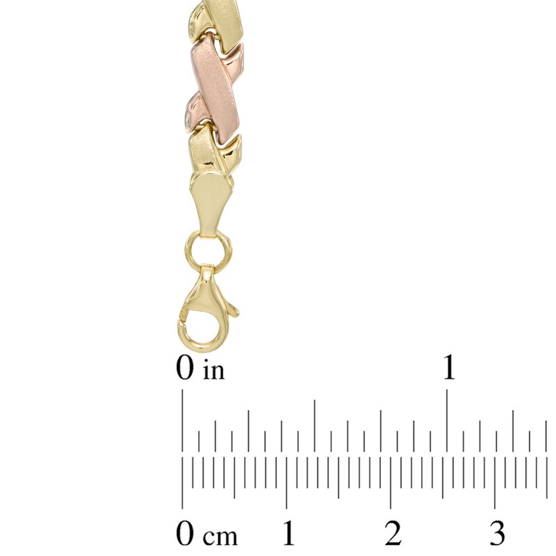 Main Image 2 of "X" Necklace in 10K Tri-Tone Gold - 17"