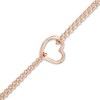 Thumbnail Image 1 of Double Chain Heart Anklet in 10K Rose Gold - 10"