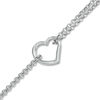 Thumbnail Image 1 of Floating Heart Anklet in 10K White Gold - 10"