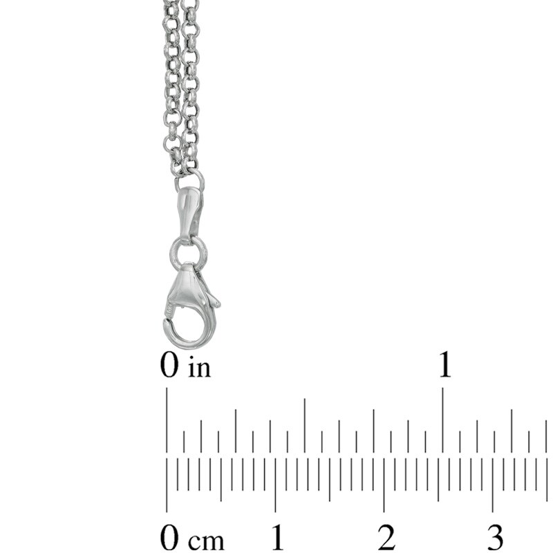 Floating Heart Anklet in 10K White Gold - 10"