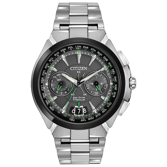 Men's Citizen Eco-DriveÂ® Promaster Satellite Wave-Air Titanium Watch with Black Dial (Model: Cc1084-63E)