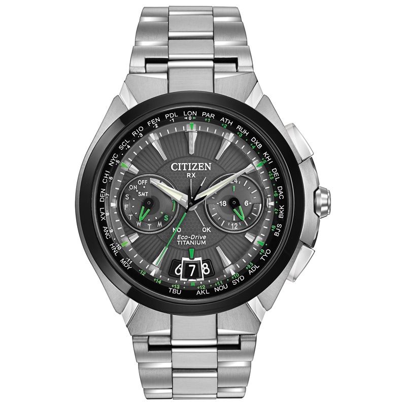 Men's Citizen Eco-Drive® Promaster Satellite Wave-Air Titanium Watch with Black Dial (Model: CC1084-63E)