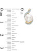 Thumbnail Image 2 of 6.5-7.0mm Freshwater Cultured Pearl and 1/10 CT. T.W. Diamond Stud Earrings in 10K Gold