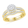 Thumbnail Image 0 of 1/2 CT. T.W. Diamond Cluster Frame Bridal Set in 10K Gold