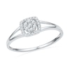 Thumbnail Image 1 of 1/10 CT. T.W. Composite Diamond Square Frame Promise Ring in 10K White Gold
