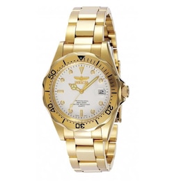 Men's Invicta Pro Diver Gold-Tone Watch with White Dial (Model: 8938)