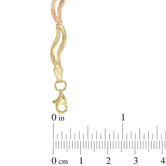 Wavy Link Bracelet in 10K Tri-Tone Gold - 7.25"
