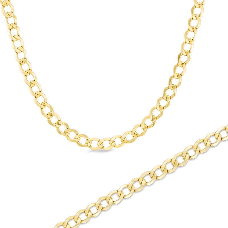 Main Image 1 of 10K Gold 5.3mm Light Curb Chain Bracelet and Necklace Set