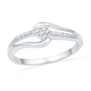 Thumbnail Image 1 of Diamond Accent Heart Split Shank Promise Ring in 10K White Gold