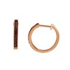 Thumbnail Image 1 of 1/10 CT. T.W. Enhanced Cognac Diamond Hoop Earrings in 10K Rose Gold
