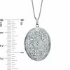 Thumbnail Image 3 of Diamond Accent Oval Locket with Etched Flowers in Sterling Silver