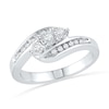 Thumbnail Image 1 of 1/5 CT. T.W. Diamond Three Stone Bypass Promise Ring in 10K White Gold