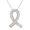 Thumbnail Image 0 of Diamond Accent Awareness Ribbon Pendant in 10K Rose Gold