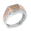 Thumbnail Image 2 of 1/2 CT. T.W. Champagne and White Diamond Ring in 10K Two-Tone Gold