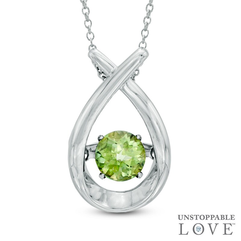 Main Image 1 of 6.0mm Peridot Pendant in Sterling Silver