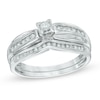 Thumbnail Image 1 of 1/6 CT. T.W. Diamond Bridal Set in Sterling Silver