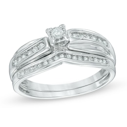 1/6 CT. T.W. Diamond Bridal Set in Sterling Silver