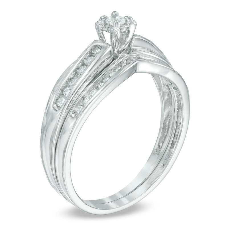 1/6 CT. T.W. Diamond Bridal Set in Sterling Silver
