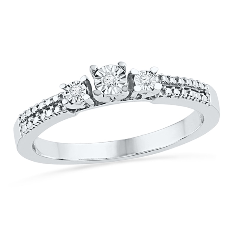 Diamond Accent Trio Promise Ring in Sterling Silver